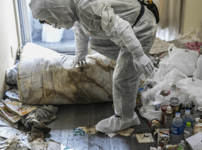 Deep Clean Stage in hoarder room